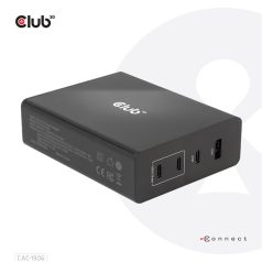   Club 3D Hálózati Adapter - CAC-1906 (132W GaN, 2x USB-A, 2x USB-C, PD3.0, 4 csatlakozó)