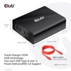 Club 3D Hálózati Adapter - CAC-1906 (132W GaN, 2x USB-A, 2x USB-C, PD3.0, 4 csatlakozó)