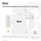 Club 3D Hálózati Adapter - CAC-1912EU (100W GaN, 2x USB-A, 2x USB-C, PD3.0, 4 csatlakozó)