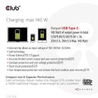 Club 3D Hálózati Adapter - CAC-1914EU (140W, GaN USB-C, PD 3.1)
