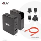 Club 3D Hálózati Adapter - CAC-1917 (140W GaN, 3x USB-C, 1x USB-A, PD3.1, 4 csatlakozó)