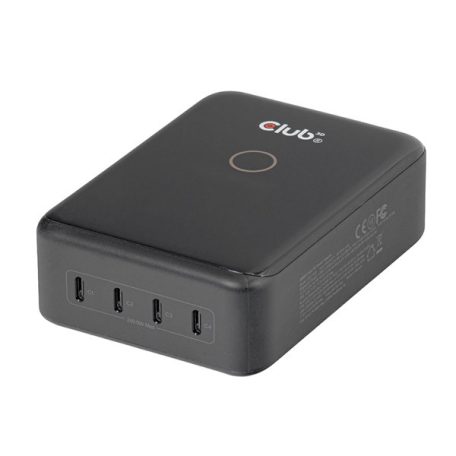 Club 3D Hálózati Adapter - CAC-1933 (240W GaN, 4x USB-C, PD3.1, PPS + LED kijelző)