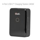 Club 3D Hálózati Adapter - CAC-1933 (240W GaN, 4x USB-C, PD3.1, PPS + LED kijelző)