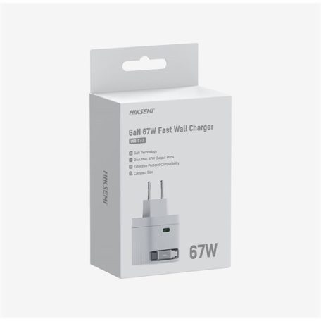 Hikvision HIKSEMI Telefon töltő - 1db USB-C, USB-C kábel, 67W, EU plug