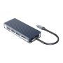   Orico Notebook Dokkoló - WB-6TS-GY /87/ (Bemenet: USB-C, Kimenet: 3xUSB-A/USB-C/HDMI/TF/SD, aluminium)