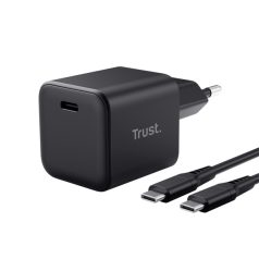   Trust Telefon töltő - Maxo Ultra-small (65W; USB-C; + 2m kábel; fekete)