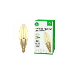   Woox Smart Home Filament candle design LED Izzó - R5141 (E14, 4,9W, 470 Lumen, warmw2700K/coldw6500k, Wi-Fi, 15000h)