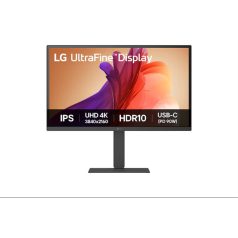   LG Monitor 27" Ultrafine - 27U730A-B (IPS; 16:9; 3840x2160; 5ms; 300cd; 60Hz; HDMI; DP; USB-C; HDR; Hangszóró, Pivot)