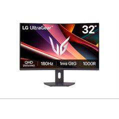   LG Monitor 32" Gamer - 32G600A-B (Ívelt; VA; 16:9; 2560x1440; 180Hz; 1ms; 300cd; HDMIx2; DP; Freesync, HDR, Mag.áll)