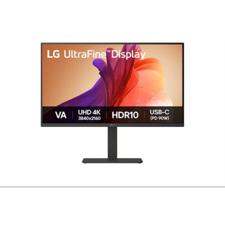 LG Monitor 32" Ultrafine - 32U720A-B (VA; 16:9; 3840x2160; 5ms; 250cd; 60Hz; HDMI; DP; USB-C; HDR; Hangszóró, Pivot)