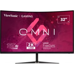   ViewSonic Monitor 31,5" - VX3218C-2K (VA, 16:9, 2K, 165Hz, 1ms, 250cd/m2, 2xHDMI, DP, VESA, SPK, ívelt, HDR10)
