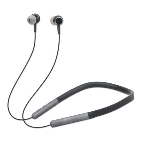 Manhattan Fülhallgató -  Bluetooth 5.0 + EDR vezetéknélküli, mikrofon, hangerőszabályzó, neckband, Fekete