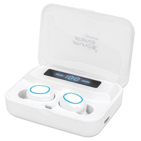 Manhattan Fülhallgató -  Bluetooth 5.0 vezetéknélküli, mikrofon, hangerőszabályzó, Powerbank funkció, Fehér