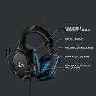 Logitech Fejhallgató - G432  Gaming headset (Vezetékes, USB/3,5mm Jack, Dolby DTS 7.1 hangzás, hangerőszabályzó, fekete)