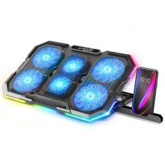   Spirit of Gamer Notebook Hűtőpad 17"-ig - AIRBLADE 700 RGB (29dB; max. 180 m3/h; 4x10cm+2x7cm, RGB LED, 2xUSB2.0)