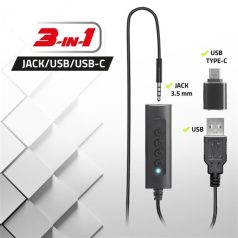   Advance Fejhallgató - SMARTPHONICS 350 (3,5mm Jack/USB, 1,5m kábel, fekete)