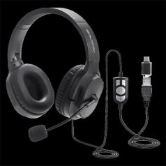   Advance Fejhallgató - SMARTPHONICS 550 (USB, 1,9m kábel, fekete)