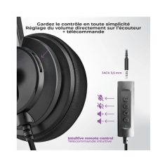   Advance Fejhallgató - SMARTPHONICS 650 (USB/Jack, 1,2m kábel, fekete)