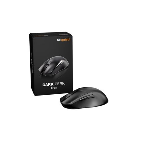 Be Quiet! Egér Vezeték nélküli  - DARK PERK ERGO (Optikai, 32000DPI, 1000Hz, 5 programozható gomb, fekete)