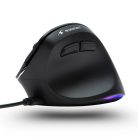 Bluestork Egér - M-W-ERGO-LUMI (Ergonomic, 3600 DPI, 6 gomb, optikai, RGB, fekete)
