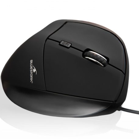 Bluestork Egér - M-W-ERGO (Ergonomic, 2.4G, 7200 DPI, optikai, fekete)