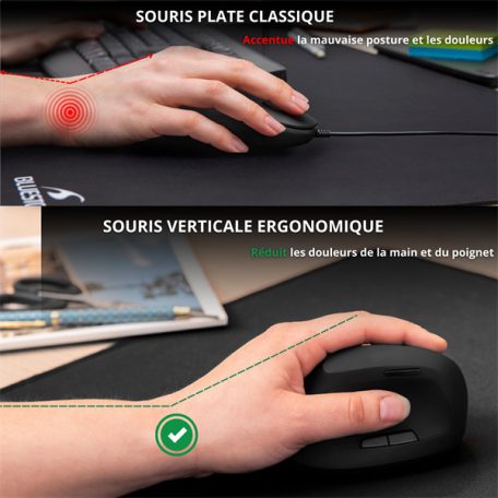 Bluestork Egér - M-W-ERGO (Ergonomic, 2.4G, 7200 DPI, optikai, fekete)