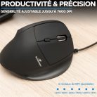 Bluestork Egér - M-W-ERGO (Ergonomic, 2.4G, 7200 DPI, optikai, fekete)