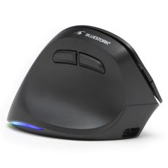   Bluestork Vezeték nélküli Egér - M-WL-ERGO-LUMI-L (Ergonomic, Rechargeable, Balkezes, 2400 DPI, 6 gomb, optikai, fekete)