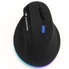 Bluestork Vezeték nélküli Egér - M-WL-ERGO-LUMI-TH (Ergonomic, Rechargeable, 2,4GHZ+Bluetooth, 4800 DPI, 6 gomb, fekete)