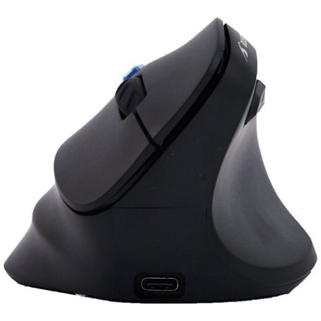Bluestork Vezeték nélküli Egér - M-WL-ERGO-LUMI-TH (Ergonomic, Rechargeable, 2,4GHZ+Bluetooth, 4800 DPI, 6 gomb, fekete)