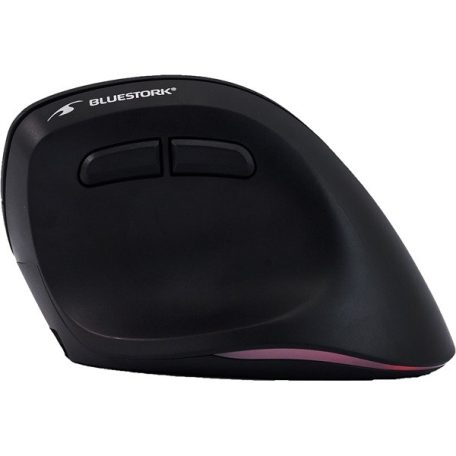 Bluestork Vezeték nélküli Egér - M-WL-ERGO-LUMI-TH (Ergonomic, Rechargeable, 2,4GHZ+Bluetooth, 4800 DPI, 6 gomb, fekete)