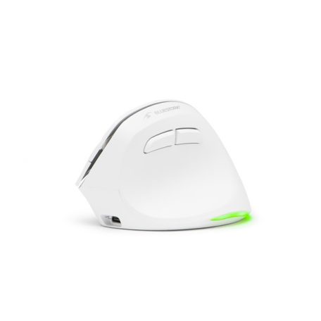 Bluestork Vezeték nélküli Egér - M-WL-ERGO-LUMI-W (Ergonomic, Rechargeable, 2400 DPI, 6 gomb, optikai, fehér)