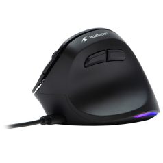   Bluestork Vezeték nélküli Egér - M-WL-ERGO-LUMI (Ergonomic, Rechargeable, 2400 DPI, 6 gomb, optikai, fekete)