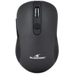   Bluestork Vezeték nélküli Egér - M-WL-OFF60-BLACK (1600 DPI, 6 gomb, optikai, fekete)