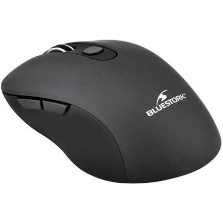 Bluestork Vezeték nélküli Egér - M-WL-OFF60-BLACK (1600 DPI, 6 gomb, optikai, fekete)