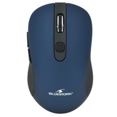  Bluestork Vezeték nélküli Egér - M-WL-OFF60-BLUE (1600 DPI, 6 gomb, optikai, kék)