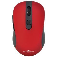  Bluestork Vezeték nélküli Egér - M-WL-OFF60-RED (1600 DPI, 6 gomb, optikai, piros)
