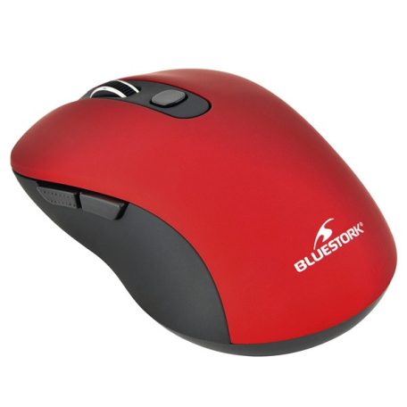Bluestork Vezeték nélküli Egér - M-WL-OFF60-RED (1600 DPI, 6 gomb, optikai, piros)