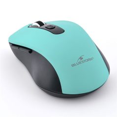   Bluestork Vezeték nélküli Egér - M-WL-OFF70-GREEN (Rechargeable, 1600 DPI, 6 gomb, optikai, zöld)