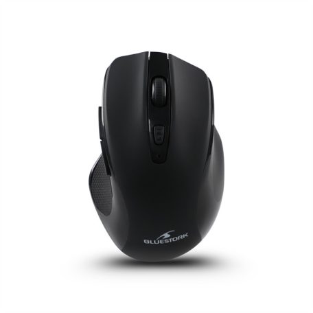 Bluestork Vezeték nélküli Egér - M-WL-OFF75-BLACK (Rechargeable, Bluetooth, 1600 DPI, 6 gomb, optikai, fekete)