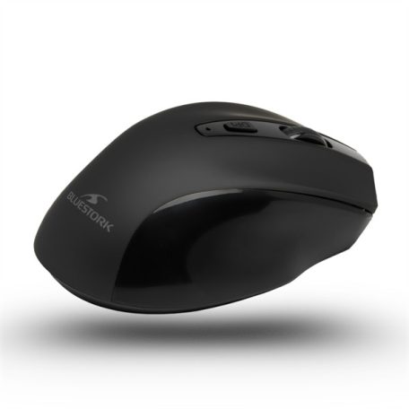 Bluestork Vezeték nélküli Egér - M-WL-OFF75-BLACK (Rechargeable, Bluetooth, 1600 DPI, 6 gomb, optikai, fekete)