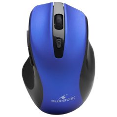   Bluestork Vezeték nélküli Egér - M-WL-OFF75-BLUE (Rechargeable, Bluetooth, 1600 DPI, 6 gomb, optikai, kék)