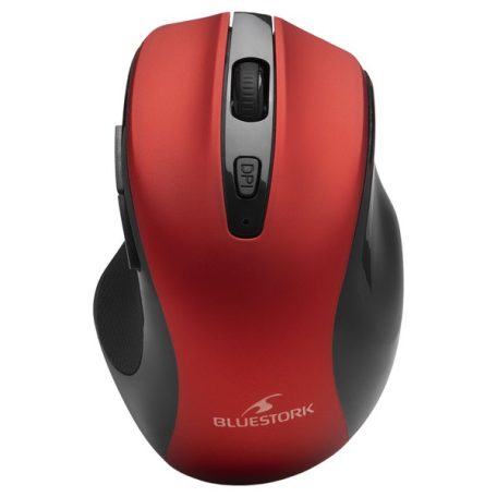 Bluestork Vezeték nélküli Egér - M-WL-OFF75-RED (Rechargeable, Bluetooth, 1600 DPI, 6 gomb, optikai, piros)