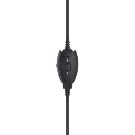 Bluestork Fejhallgató - MC201 Office Headset (mikrofon; hangerő szabályzó, 3,5 Jack, fekete)