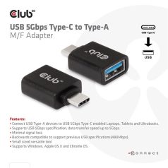   Club 3D Átalakító - CAA-1521 (3.1 USB-C Gen 1 to 3.1 USB-A Gen1)