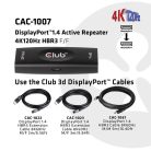 Club 3D Átalakító - CAC-1007 (DisplayPort 1.4, 4K120Hz HBR3, Aktív Ismétlő, F/F, 20m)