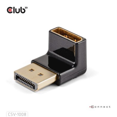 Club 3D Átalakító - CAC-1008 (90° DisplayPort  1.4,  M/F, 4K120Hz, univerzális)