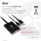 Club 3D Átalakító - CAC-1010-A (DisplayPort to Dual Link DVI-D, aktív, 4K30Hz, HDCP ON)