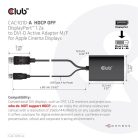 Club 3D Átalakító - CAC-1010-A (DisplayPort to Dual Link DVI-D, aktív, 4K30Hz, HDCP ON)