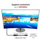 Club 3D Kábel - CAC-1023 (DisplayPort 1.4, 8K60Hz, DSC 1.2, HBR3, HDR, 3m, Bidirectionális, M/F)